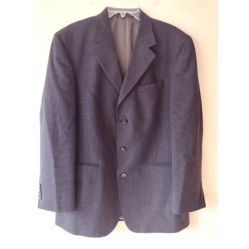 Vintage Oscar De La Renta 100% Wool Sport Suit Jacket Men's Size 42 R Gray‎